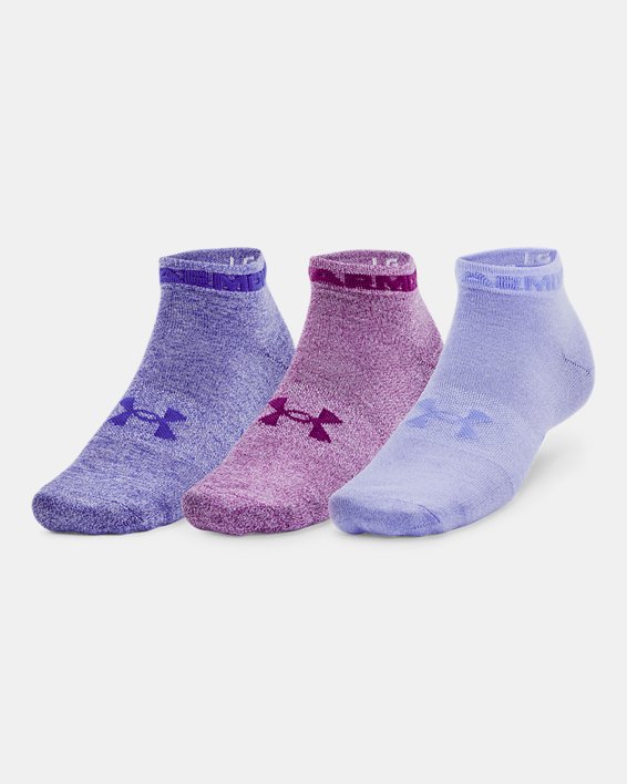 Unisex UA Essential Low Cut Socks 3-Pack in Purple image number 0
